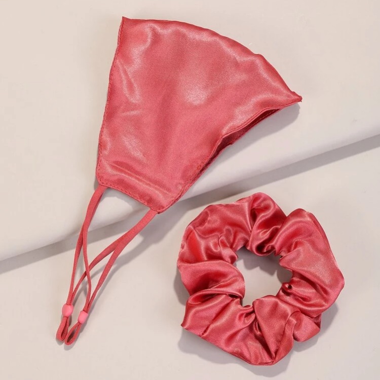 Satin Face Mask  Scrunchie Set